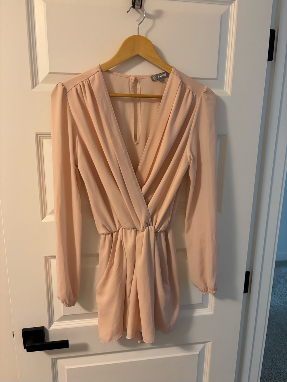 Love Blush Pink Long-Sleeve V-Neck Romper